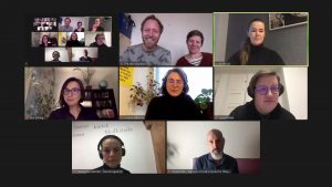 online group meeting with lot of heads on the screen photo